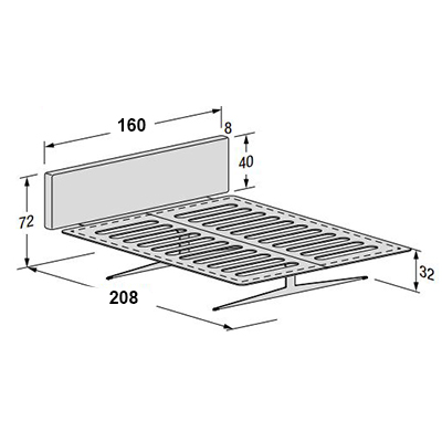 ca. 160x208x72H cm (LF 160x200 cm)