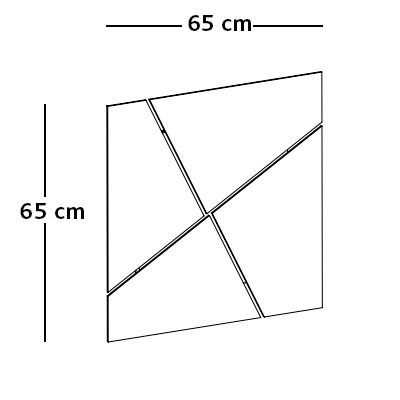 ca. 65x3x65H cm