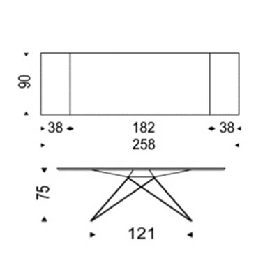 ca. 182/258 x 90 x 75H cm