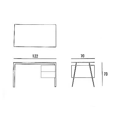 ca. 122 x 70 x 73H cm - Doppelschublade rechts