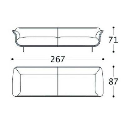 ca. 267 x 87 x 71H cm