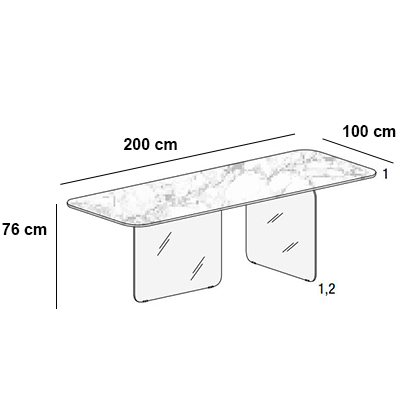 ca. 200 x 100 x 76H cm