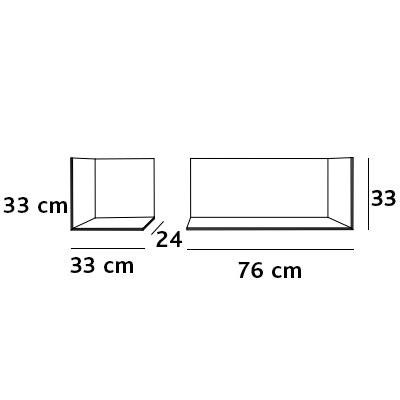 ca. 109(76+33)x24x33H cm