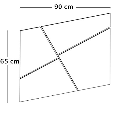 ca. 90x3x65H cm