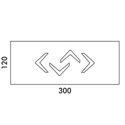 ca. 300x120x76H cm (eckig)