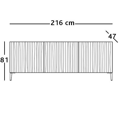 ca. 216 x 47 x 81H cm