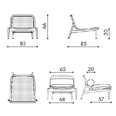 ca. 83 x 85 x 66H cm