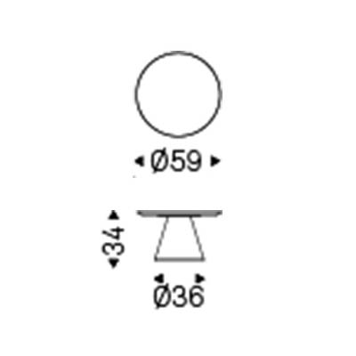 ca. Ø59 x 34H cm