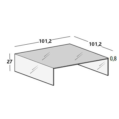 ca. 101 x 101 x 27H cm