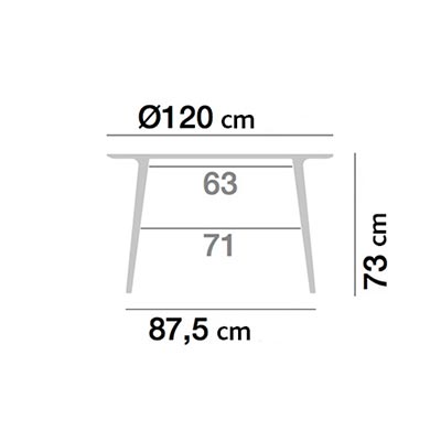 ca. Ø120 x 73H cm