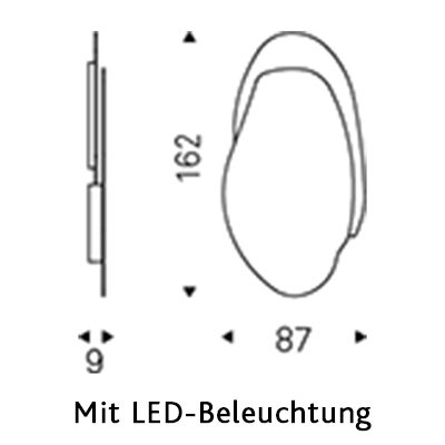 ca. 87 x 162H cm - mit LED