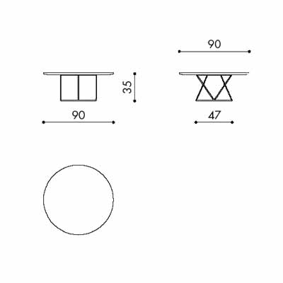 ca. Ø90 x 35H cm