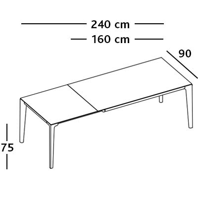 ca. 160/240x90x75H cm