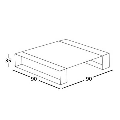 ca. 90 x 90 x 35H cm