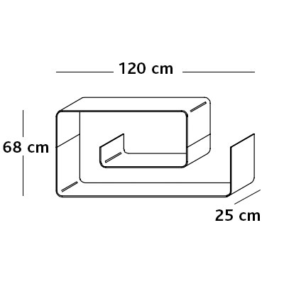 ca. 120x25x68H cm (3er Set)