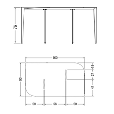 ca. 160 x 90 x 76H cm