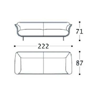 ca. 222 x 87 x 71H cm