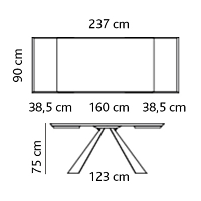 ca. 160/237 x 90 x 75H cm