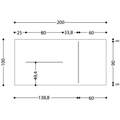 ca. 200 x 100 x 76H cm