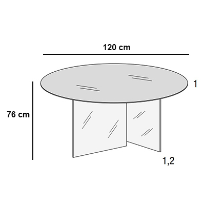 ca. Ø120 x 76H cm