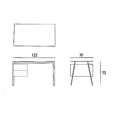 ca. 122 x 70 x 73H cm - Doppelschublade links