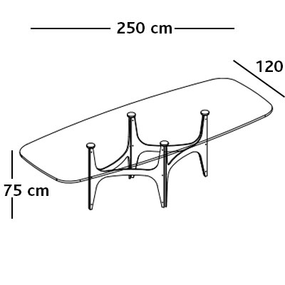 ca. 250 x 250 x 75H cm