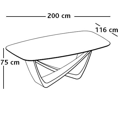 ca. 200 x 116 x 75H cm